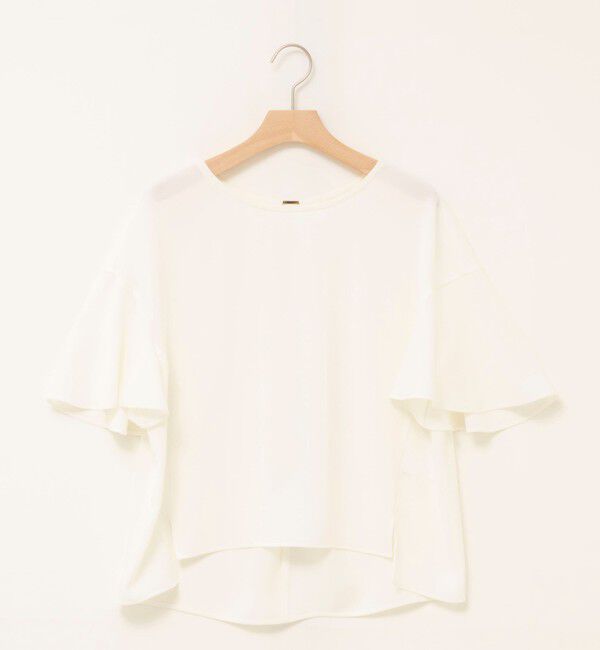 NOLLEY'S「【WEB限定】ウォッシャブルストレッチジョーゼットラッフル袖ブラウス」|シャツ・ブラウス|