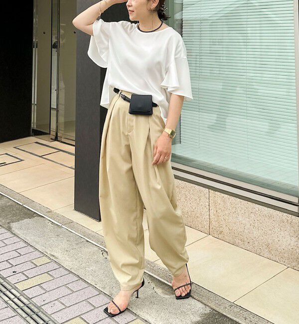 NOLLEY'S「【WEB限定】ウォッシャブルストレッチジョーゼットラッフル袖ブラウス」|シャツ・ブラウス|
