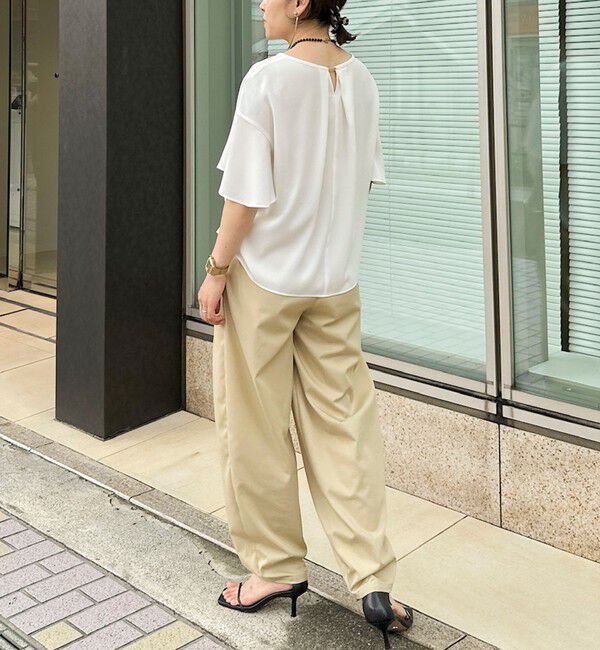 NOLLEY'S「【WEB限定】ウォッシャブルストレッチジョーゼットラッフル袖ブラウス」|シャツ・ブラウス|