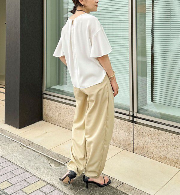 NOLLEY'S「【WEB限定】ウォッシャブルストレッチジョーゼットラッフル袖ブラウス」|シャツ・ブラウス|