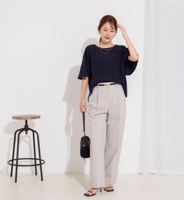 NOLLEY'S「【WEB限定】ウォッシャブルストレッチジョーゼットラッフル袖ブラウス」|シャツ・ブラウス|