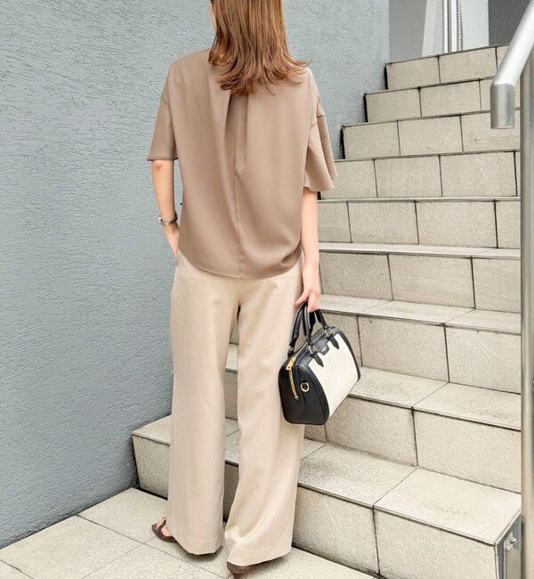 NOLLEY'S「【WEB限定】ウォッシャブルストレッチジョーゼットラッフル袖ブラウス」|シャツ・ブラウス|