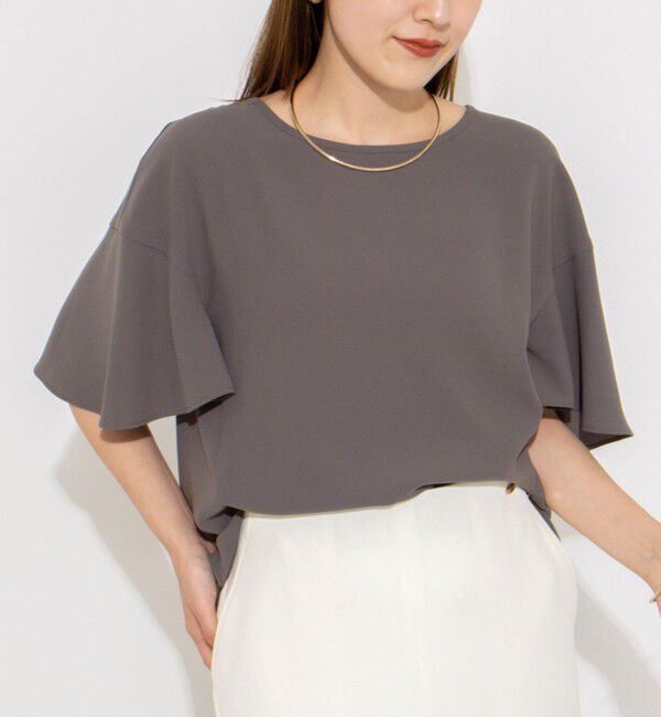 NOLLEY'S「【WEB限定】ウォッシャブルストレッチジョーゼットラッフル袖ブラウス」|シャツ・ブラウス|