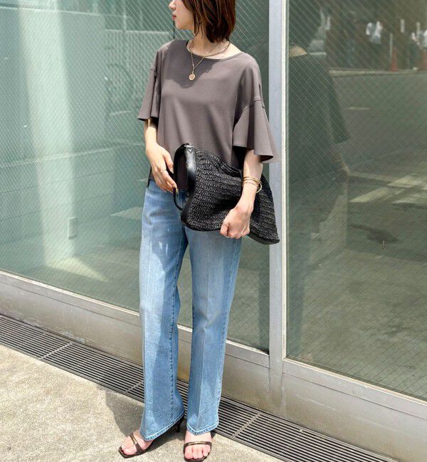NOLLEY'S「【WEB限定】ウォッシャブルストレッチジョーゼットラッフル袖ブラウス」|シャツ・ブラウス|