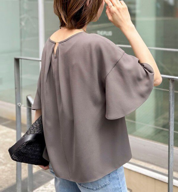 NOLLEY'S「【WEB限定】ウォッシャブルストレッチジョーゼットラッフル袖ブラウス」|シャツ・ブラウス|
