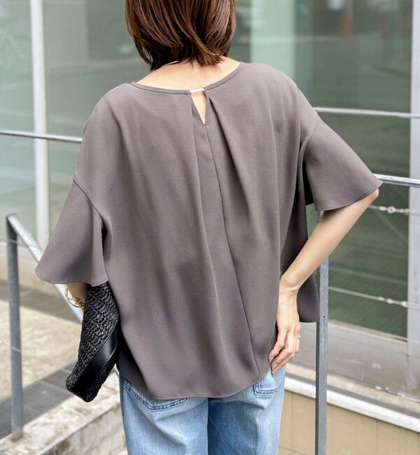 NOLLEY'S「【WEB限定】ウォッシャブルストレッチジョーゼットラッフル袖ブラウス」|シャツ・ブラウス|