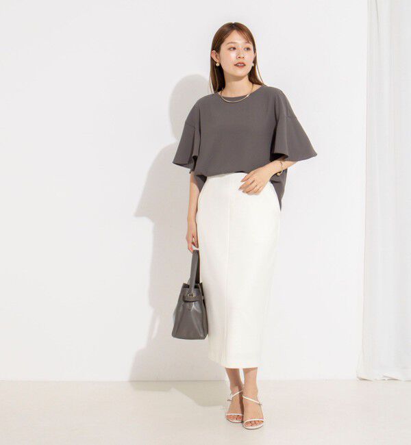 NOLLEY'S「【WEB限定】ウォッシャブルストレッチジョーゼットラッフル袖ブラウス」|シャツ・ブラウス|