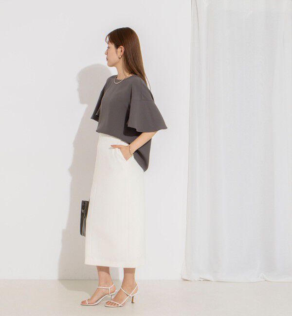 NOLLEY'S「【WEB限定】ウォッシャブルストレッチジョーゼットラッフル袖ブラウス」|シャツ・ブラウス|