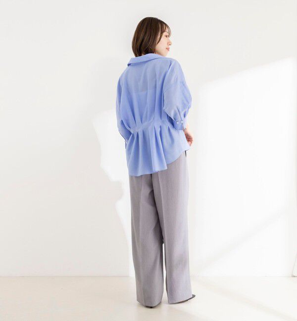 NOLLEY'S「《接触冷感》【BECシリーズ】ウォッシャブルシアースキッパータック半袖ブラウス」|シャツ・ブラウス|