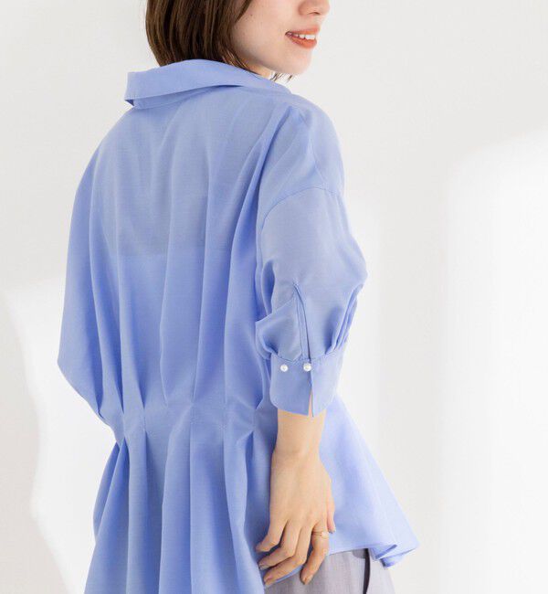 NOLLEY'S「《接触冷感》【BECシリーズ】ウォッシャブルシアースキッパータック半袖ブラウス」|シャツ・ブラウス|