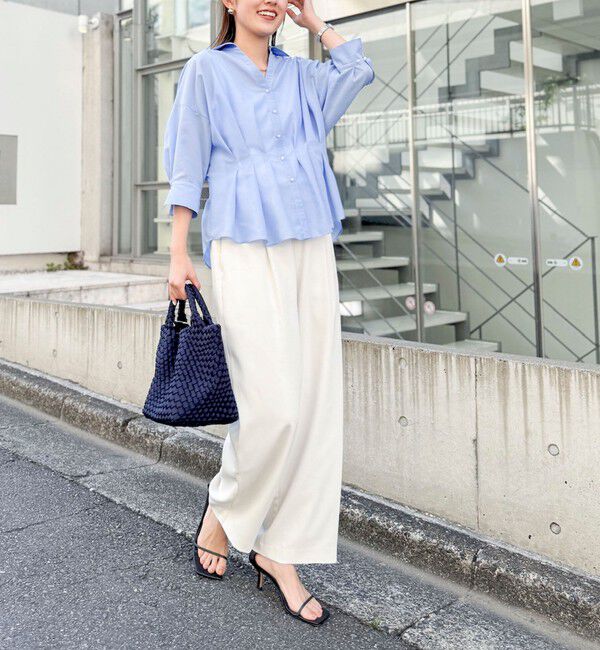 NOLLEY'S「《接触冷感》【BECシリーズ】ウォッシャブルシアースキッパータック半袖ブラウス」|シャツ・ブラウス|