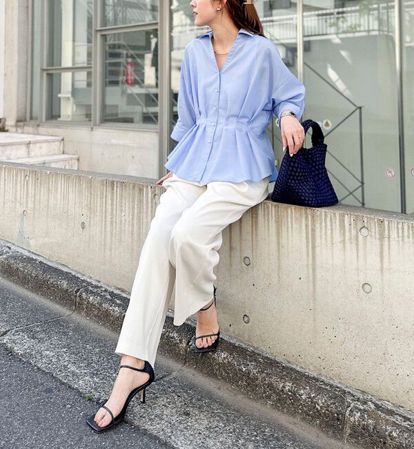 NOLLEY'S「《接触冷感》【BECシリーズ】ウォッシャブルシアースキッパータック半袖ブラウス」|シャツ・ブラウス|