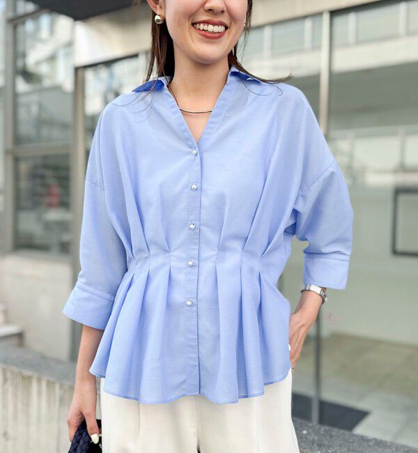 NOLLEY'S「《接触冷感》【BECシリーズ】ウォッシャブルシアースキッパータック半袖ブラウス」|シャツ・ブラウス|