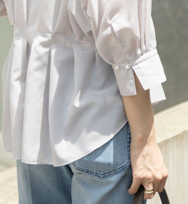 NOLLEY'S「《接触冷感》【BECシリーズ】ウォッシャブルシアースキッパータック半袖ブラウス」|シャツ・ブラウス|