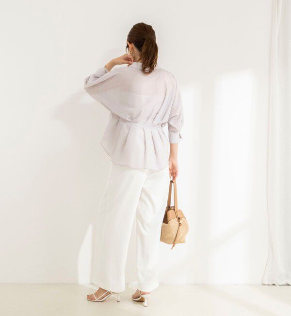 NOLLEY'S「《接触冷感》【BECシリーズ】ウォッシャブルシアースキッパータック半袖ブラウス」|シャツ・ブラウス|