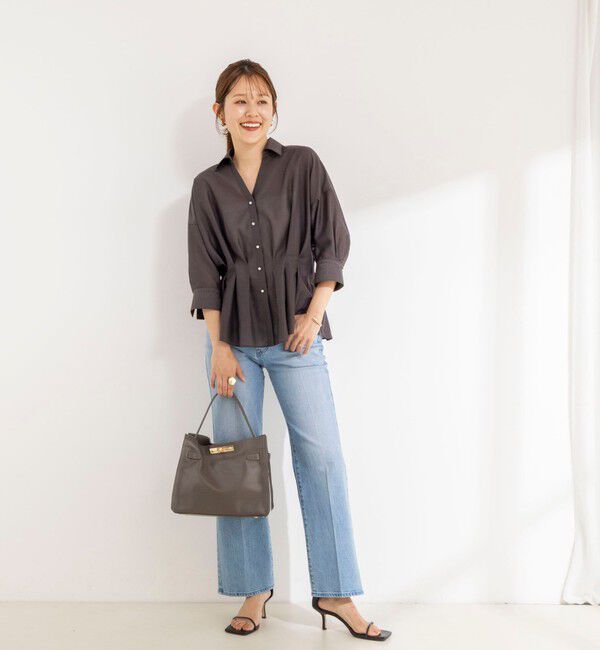 NOLLEY'S「《接触冷感》【BECシリーズ】ウォッシャブルシアースキッパータック半袖ブラウス」|シャツ・ブラウス|