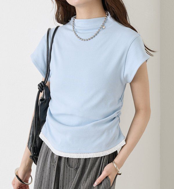  「プレート付きハイネックTシャツ」|Tシャツ・カットソー|
