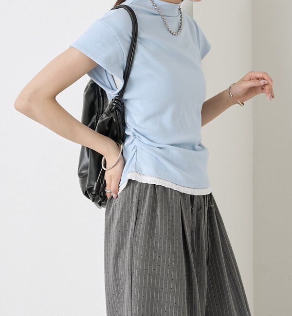  「プレート付きハイネックTシャツ」|Tシャツ・カットソー|
