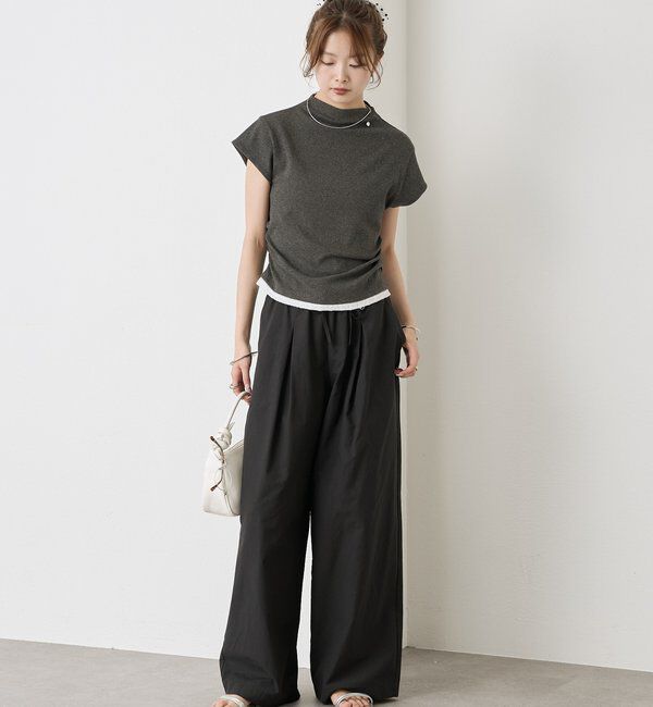  「プレート付きハイネックTシャツ」|Tシャツ・カットソー|