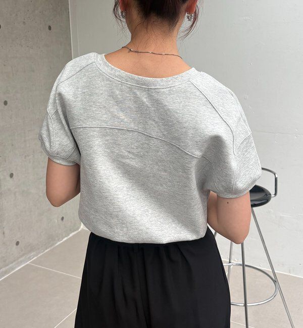  「ラウンド切替クロップT」|Tシャツ・カットソー|