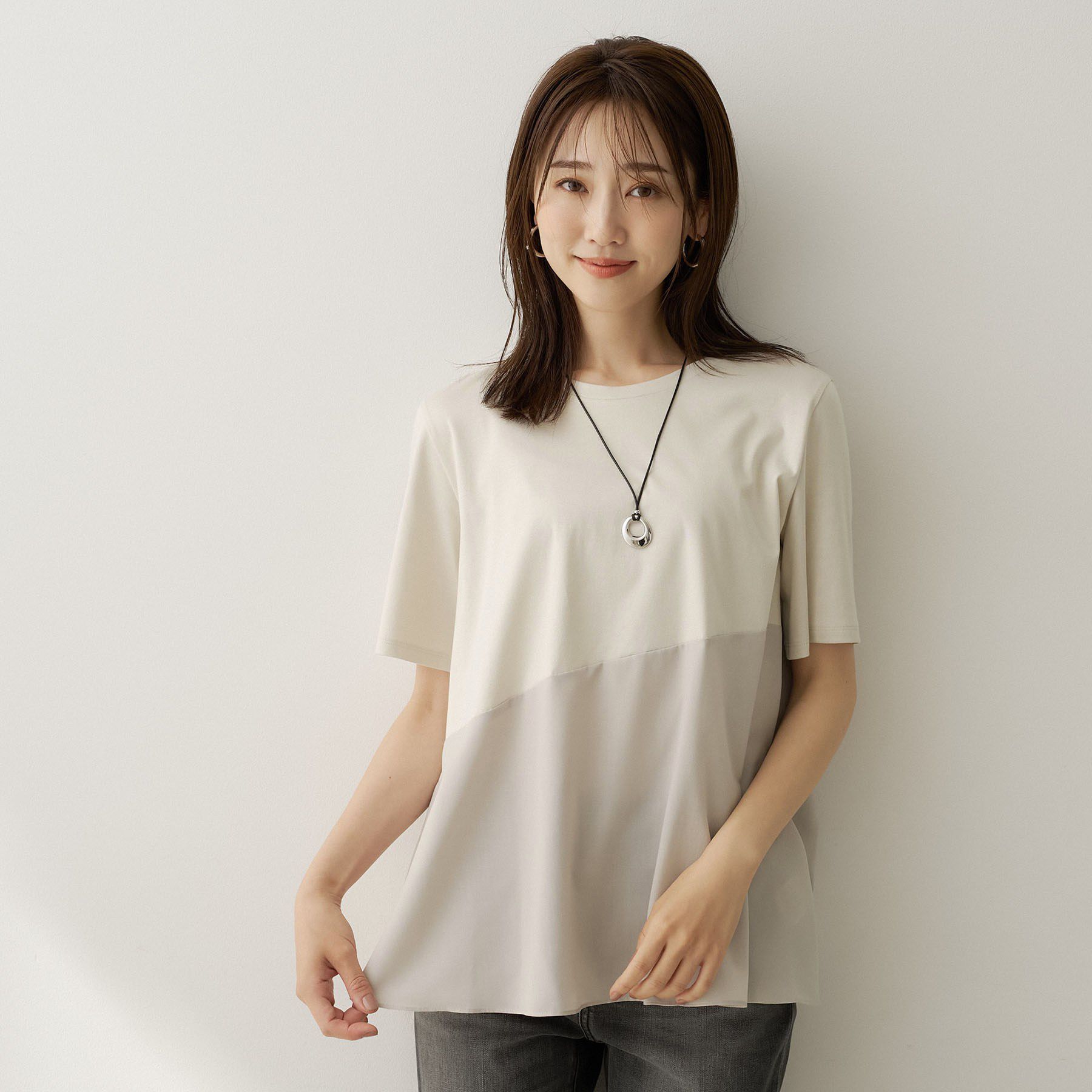 UNTITLED「異素材ドッキングプルオーバー」|Tシャツ・カットソー|