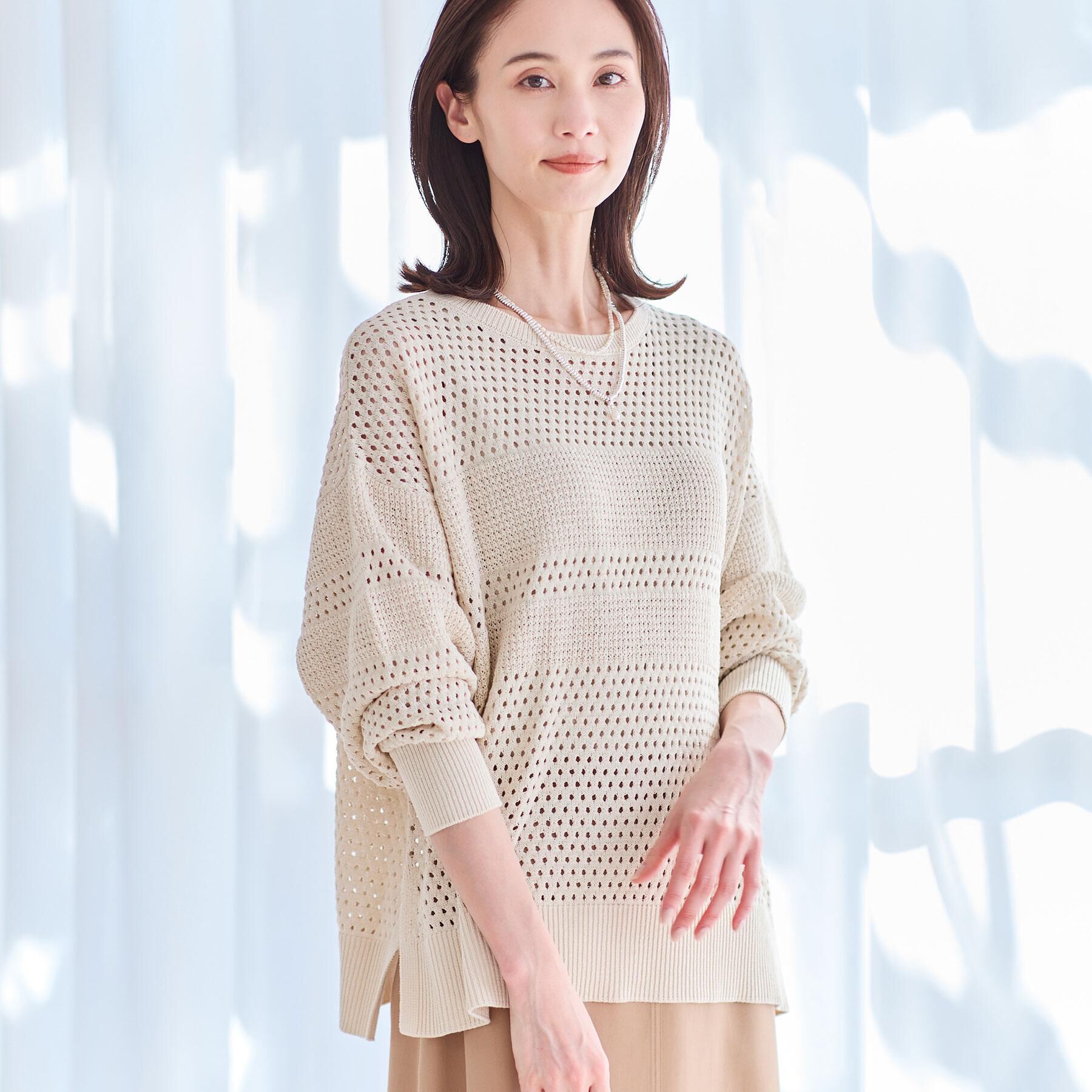 Reflect「【レイヤードにおすすめ◎】メッシュ風ドライタッチニット」|ニット・セーター|