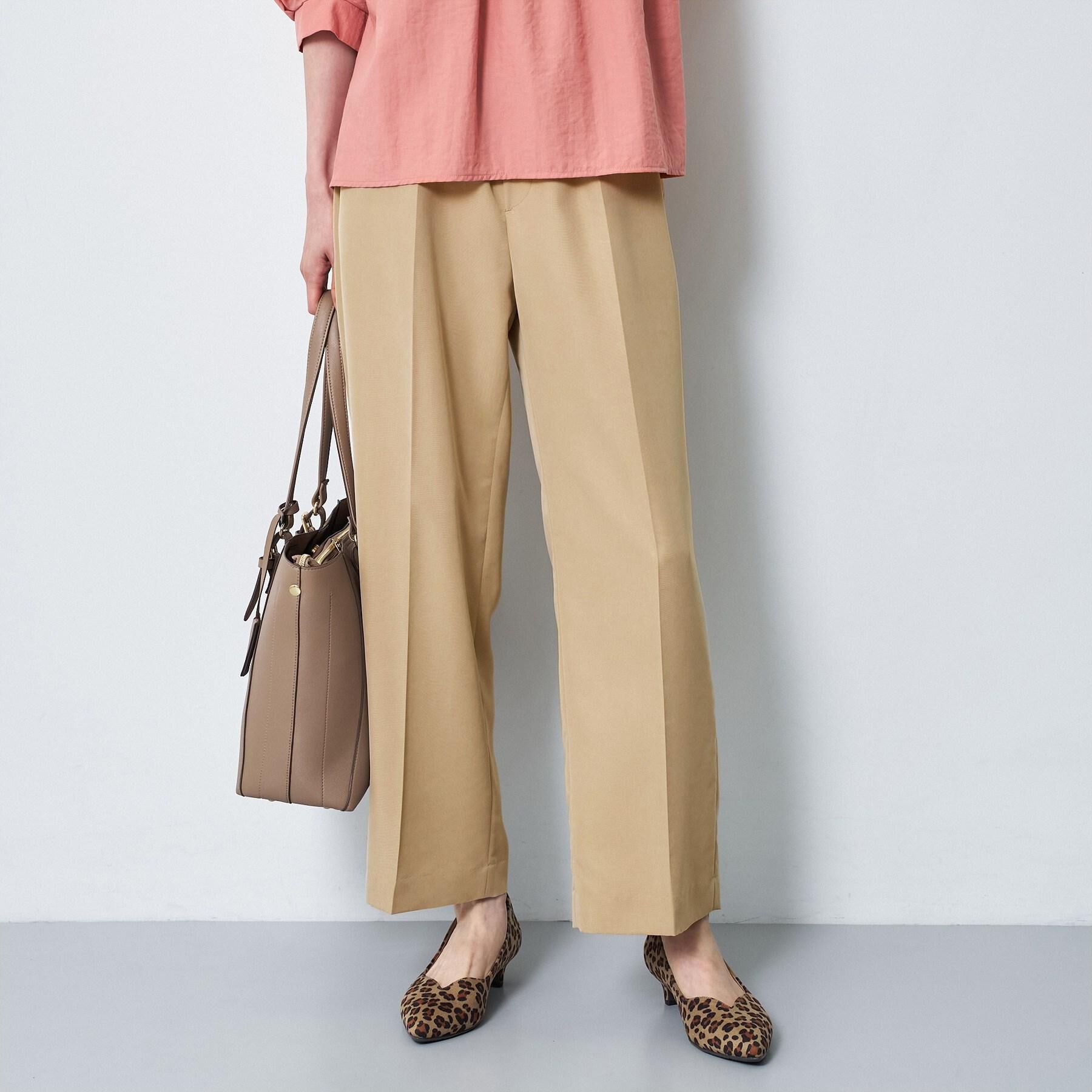 Reflect「【手洗い可】センタープレスワイドパンツ」|その他|ピンクベージュ(05
