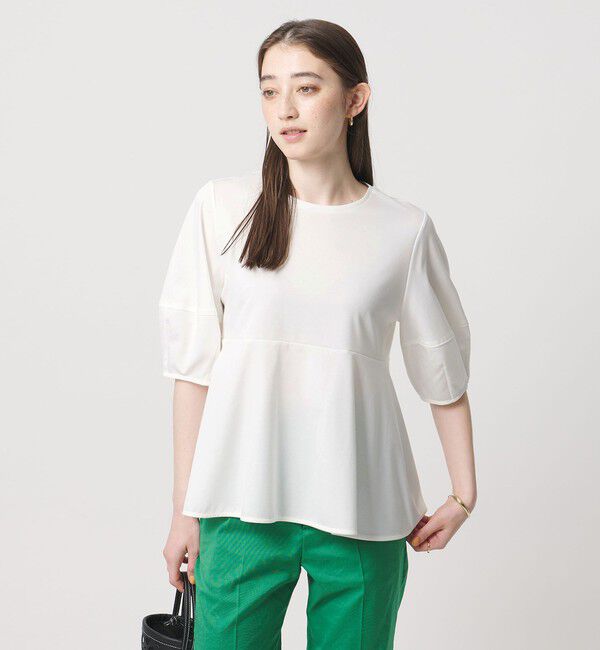 UNITED ARROWS「ポンチ ペプラム ショートスリーブ カットソー」|Tシャツ・カットソー|