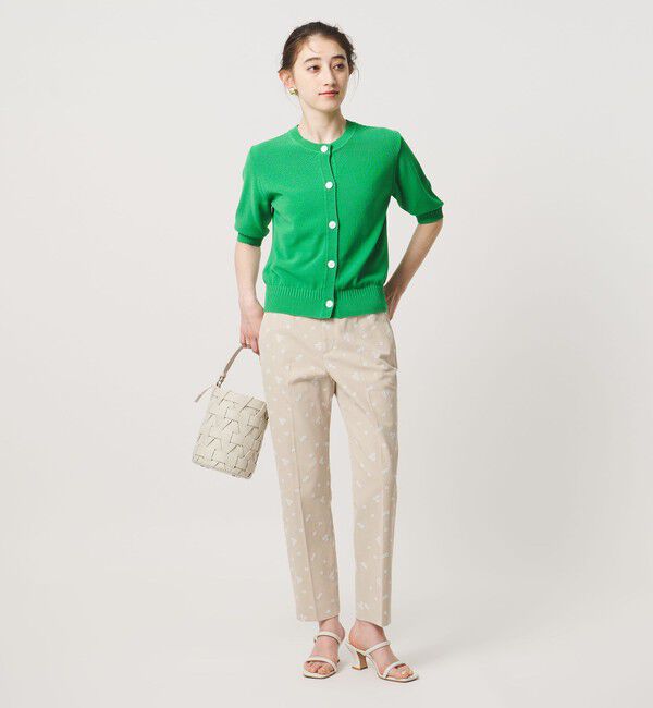 UNITED ARROWS「エンブロイダリー フラワー スリム テーパードパンツ ‐ウォッシャブル‐」|チノ|