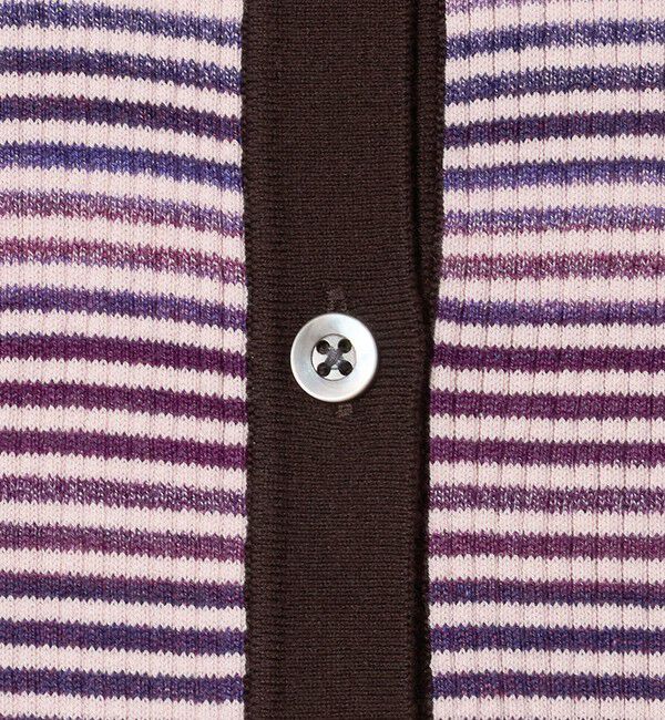 UNITED ARROWS「カラー ボーダー 5分袖 ポロニット ‐ウォッシャブル‐」|ニット・セーター|