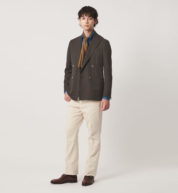 UNITED ARROWS「ギャバジン ダブル 4ボタン ブレザー SーMODEL」|テーラードジャケット|