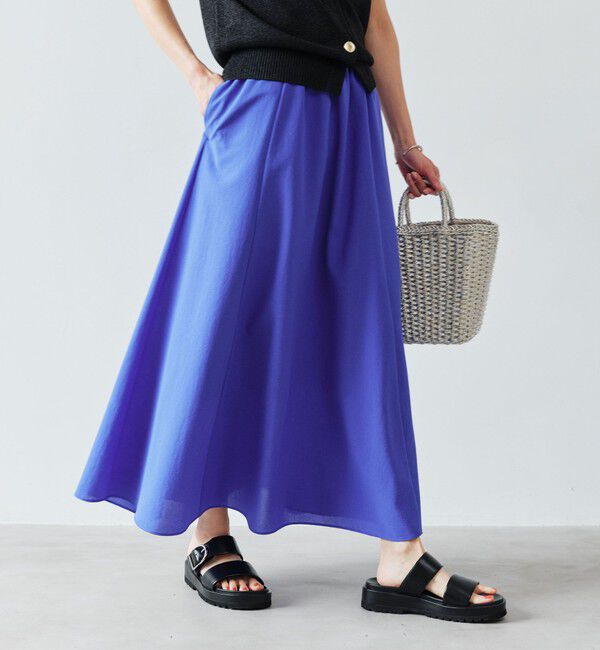 UNITED ARROWS green label relaxing「【結論シリーズ】ドライクロス フレアスカート マシンウォッシャブル  通気性」|フレア|COBALT