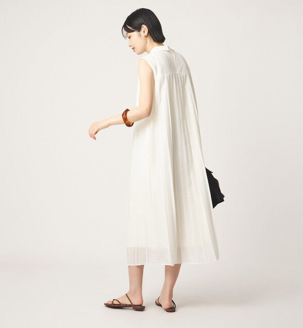 UNITED ARROWS green label relaxing「エリツキ プリーツ ノースリーブ ワンピース」|ワンピース|