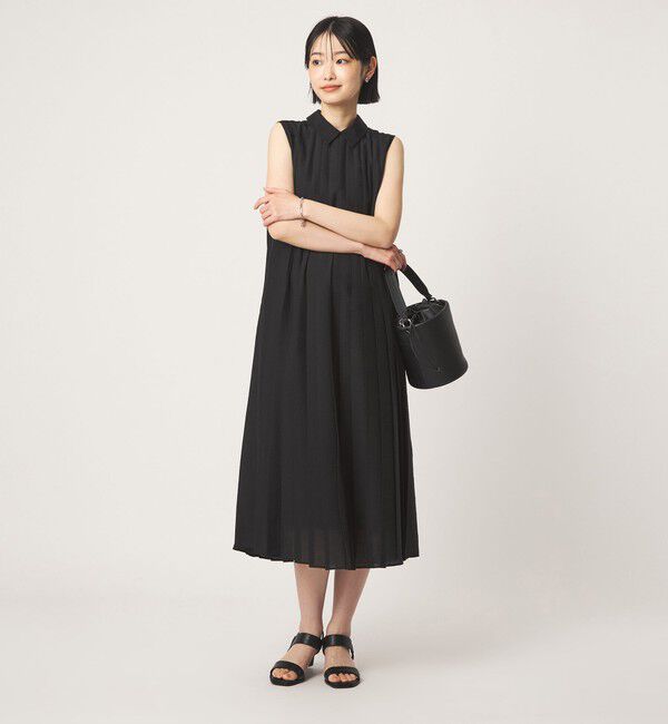 UNITED ARROWS green label relaxing「エリツキ プリーツ ノースリーブ ワンピース」|ワンピース|