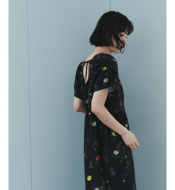 EMMEL REFINES「＜EMMEL REFINES＞EM フラワープリント ギャザーパフスリーブ ワンピース」|ワンピース|