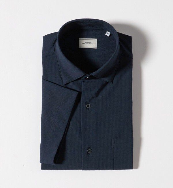 UNITED ARROWS green label relaxing「ポリエステル ラッカン ソリッド スタンダード スナップ ボタンダウン 半袖 シャツ -ストレッチ・イージー」|シャツ・ブラウス|