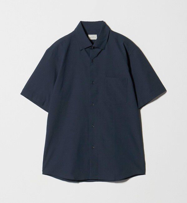 UNITED ARROWS green label relaxing「ポリエステル ラッカン ソリッド スタンダード スナップ ボタンダウン 半袖 シャツ -ストレッチ・イージー」|シャツ・ブラウス|