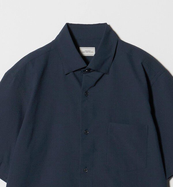 UNITED ARROWS green label relaxing「ポリエステル ラッカン ソリッド スタンダード スナップ ボタンダウン 半袖 シャツ -ストレッチ・イージー」|シャツ・ブラウス|