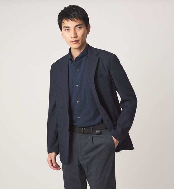 UNITED ARROWS green label relaxing「ポリエステル ラッカン ソリッド スタンダード スナップ ボタンダウン 半袖 シャツ -ストレッチ・イージー」|シャツ・ブラウス|