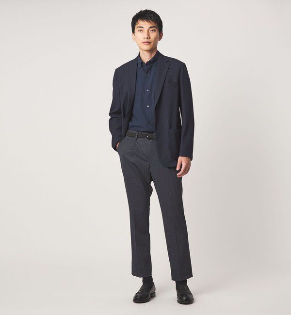 UNITED ARROWS green label relaxing「ポリエステル ラッカン ソリッド スタンダード スナップ ボタンダウン 半袖 シャツ -ストレッチ・イージー」|シャツ・ブラウス|