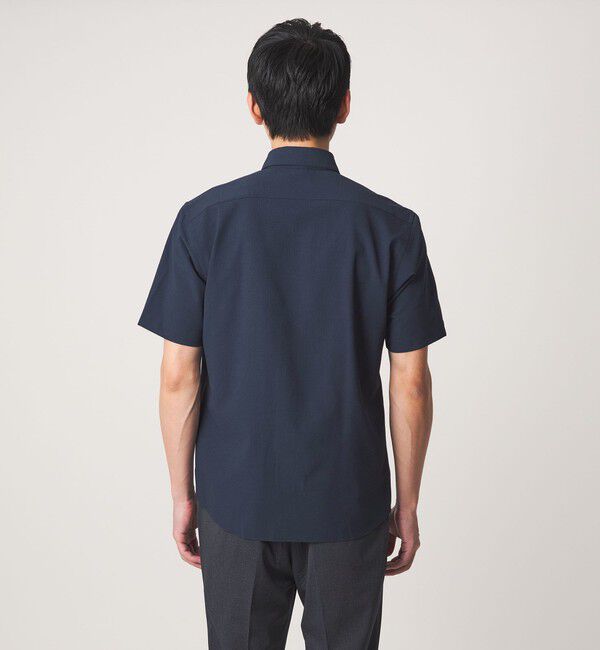 UNITED ARROWS green label relaxing「ポリエステル ラッカン ソリッド スタンダード スナップ ボタンダウン 半袖 シャツ -ストレッチ・イージー」|シャツ・ブラウス|