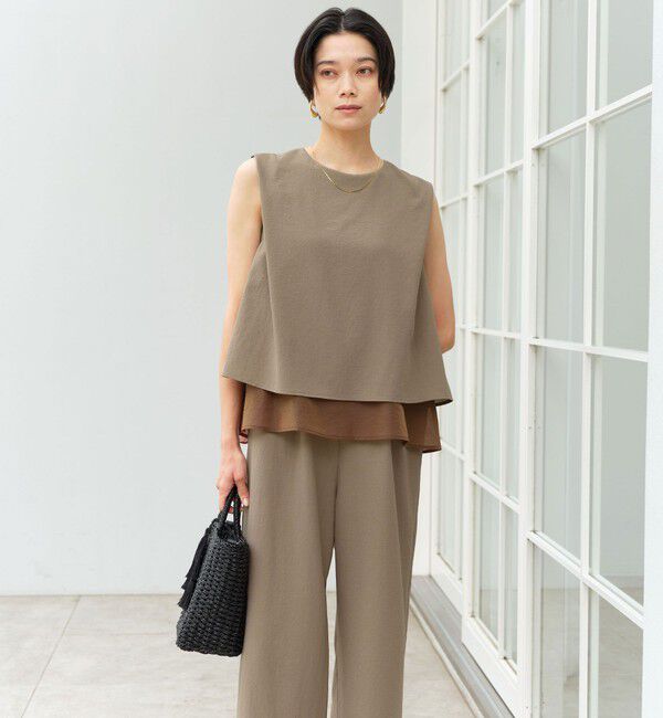 UNITED ARROWS green label relaxing「【結論シリーズ】ダブルフレアオールインワン マシンウォッシャブル 通気性 ストレッチ」|オールインワン|