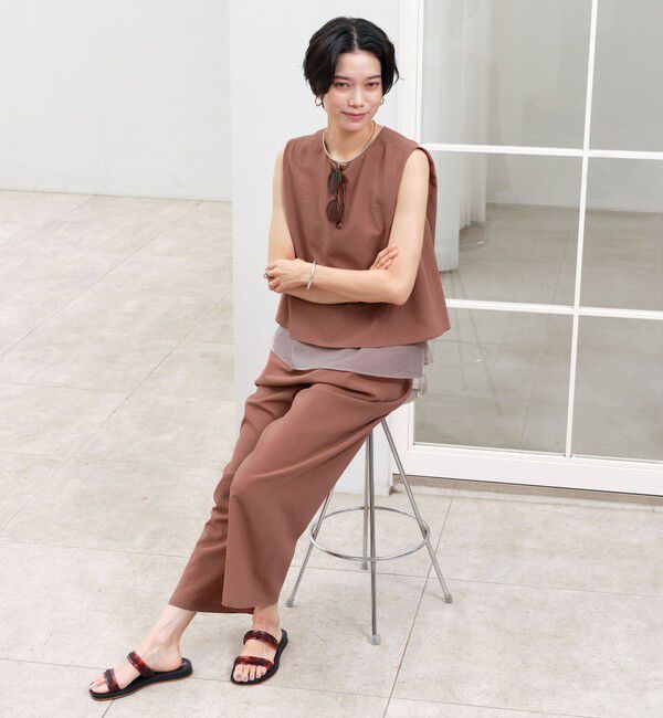 UNITED ARROWS green label relaxing「【結論シリーズ】ダブルフレアオールインワン マシンウォッシャブル 通気性 ストレッチ」|オールインワン|