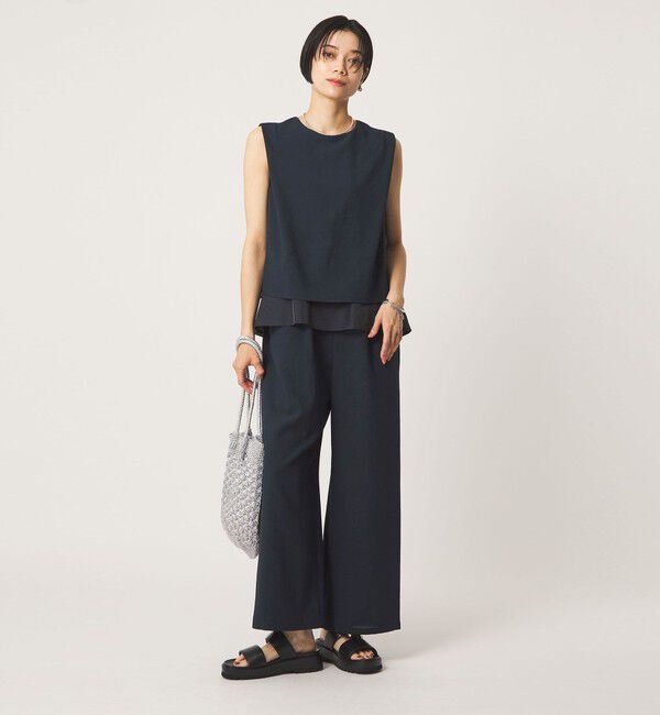 UNITED ARROWS green label relaxing「【結論シリーズ】ダブルフレアオールインワン マシンウォッシャブル 通気性 ストレッチ」|オールインワン|