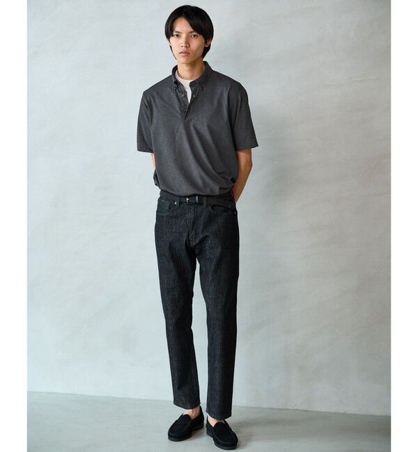 UNITED ARROWS green label relaxing「プライムフレックス ドット メッシュ ボタンダウン ビズポロ ポロシャツ -ストレッチ・吸水速乾・通気性-」|ポロシャツ|