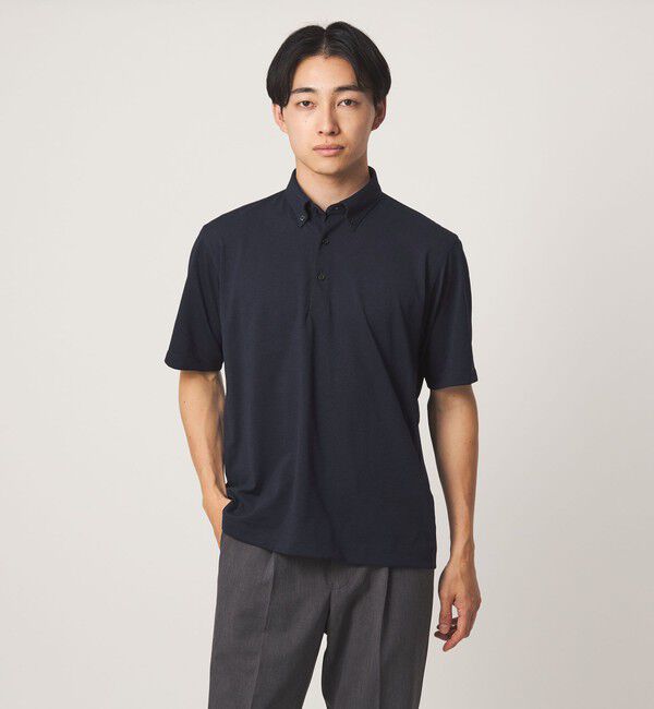 UNITED ARROWS green label relaxing「プライムフレックス ドット メッシュ ボタンダウン ビズポロ ポロシャツ -ストレッチ・吸水速乾・通気性-」|ポロシャツ|
