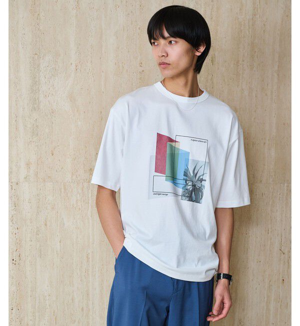UNITED ARROWS green label relaxing「＜Phospho Graphica＞グラフィック 半袖 Tシャツ カットソー」|Tシャツ・カットソー|WHITE