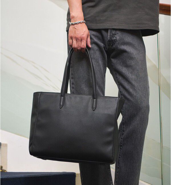 UNITED ARROWS green label relaxing「【WEB限定】GLR レザーライク ファンクショナル ワイド トートバッグ」|トートバッグ|
