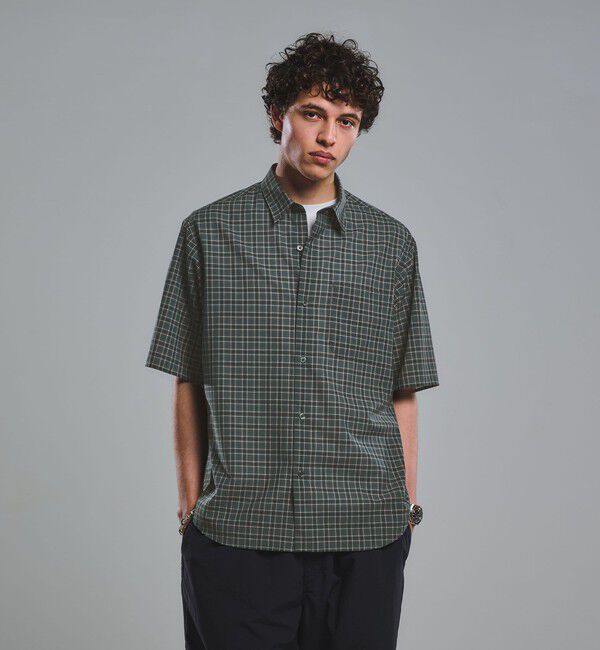 UNITED ARROWS green label relaxing「ウォッシャブル TW サイロ ジャストルーズ チェック柄 半袖 シャツ -通気性・接触冷感-」|シャツ・ブラウス|
