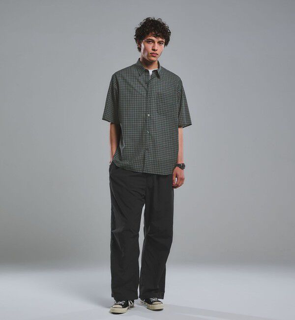 UNITED ARROWS green label relaxing「ウォッシャブル TW サイロ ジャストルーズ チェック柄 半袖 シャツ -通気性・接触冷感-」|シャツ・ブラウス|